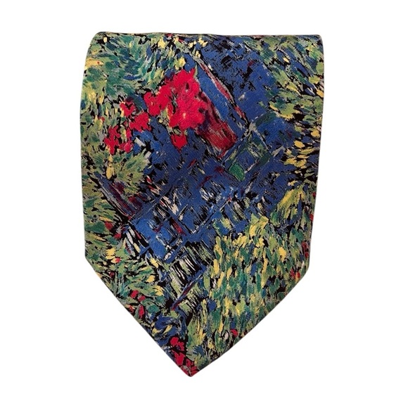 Brioni by Santostefano 100% Silk Abstract colorful Men’s Luxury Tie - Picture 9 of 11